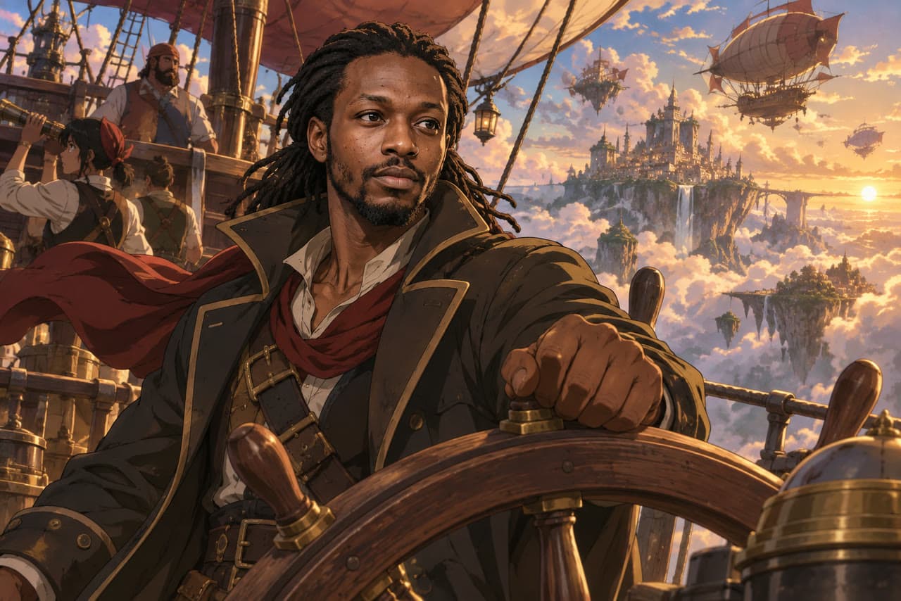 Marcus, sky pirate captain, a real run on Leap