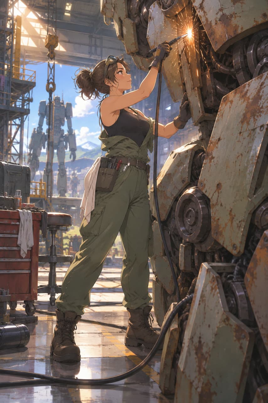 A mechanic and her giant robot, a real run on Leap