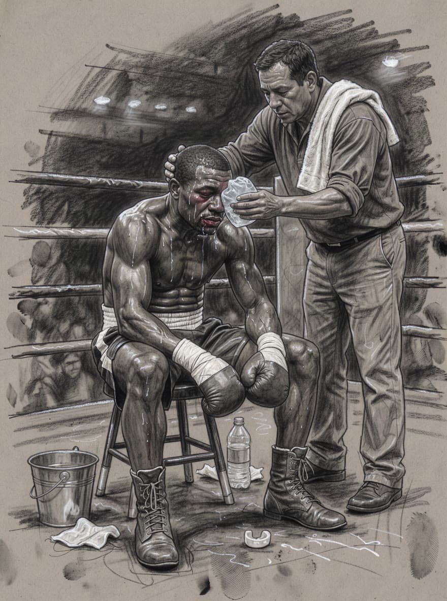 Charcoal: between rounds, made on Leap