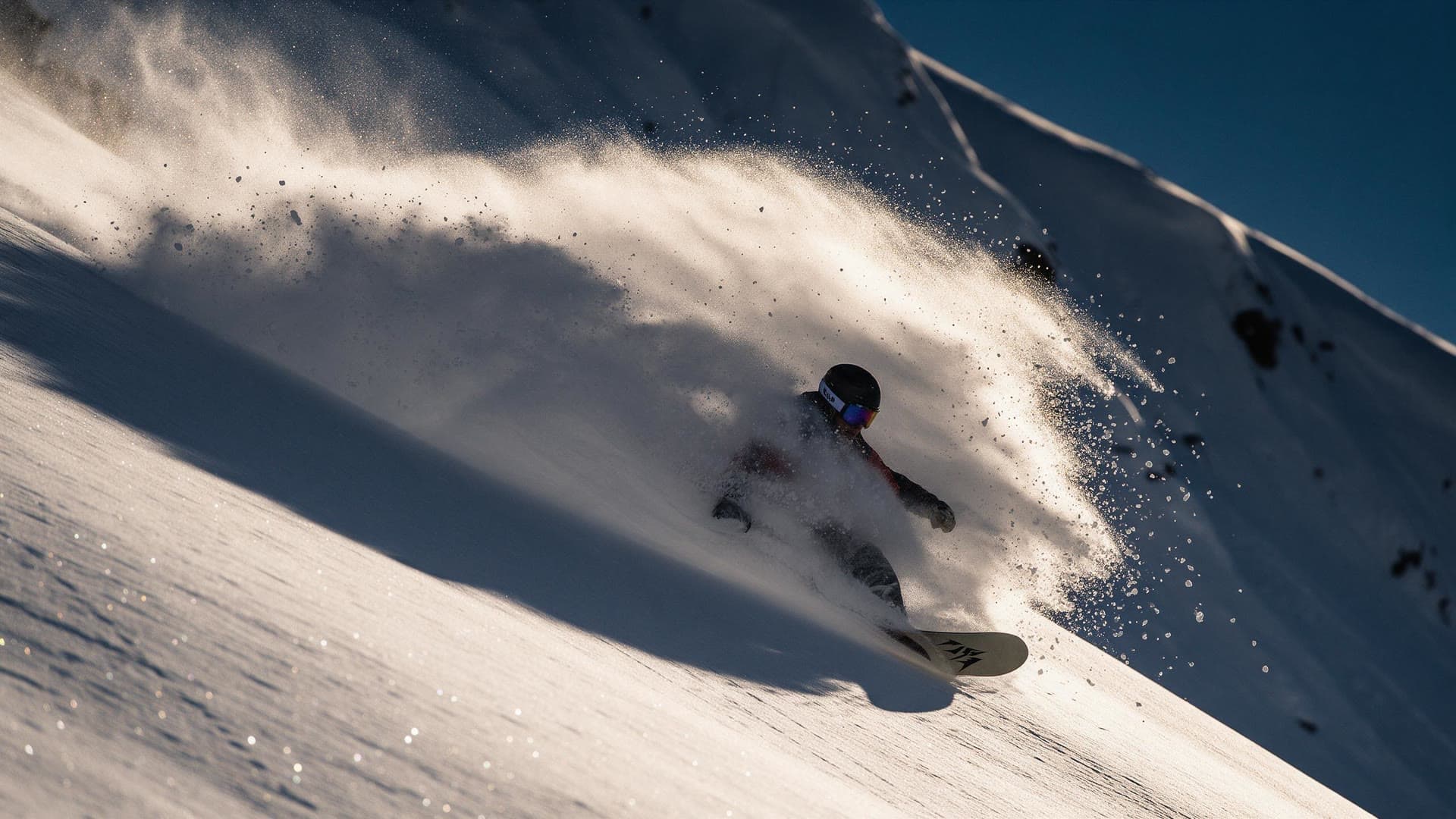 Powder turn, the generated first frame