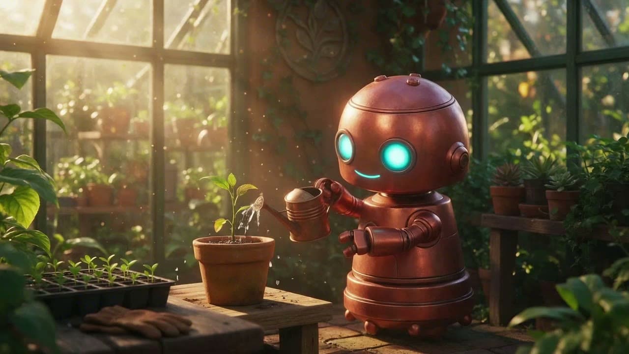 Greenhouse robot, generated on Leap