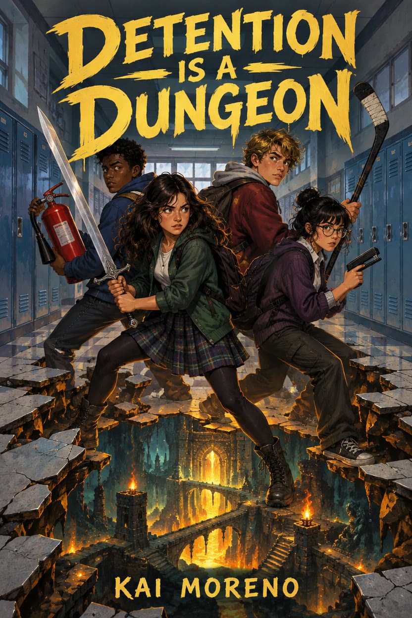 Young adult fantasy: Detention Is a Dungeon, made on Leap