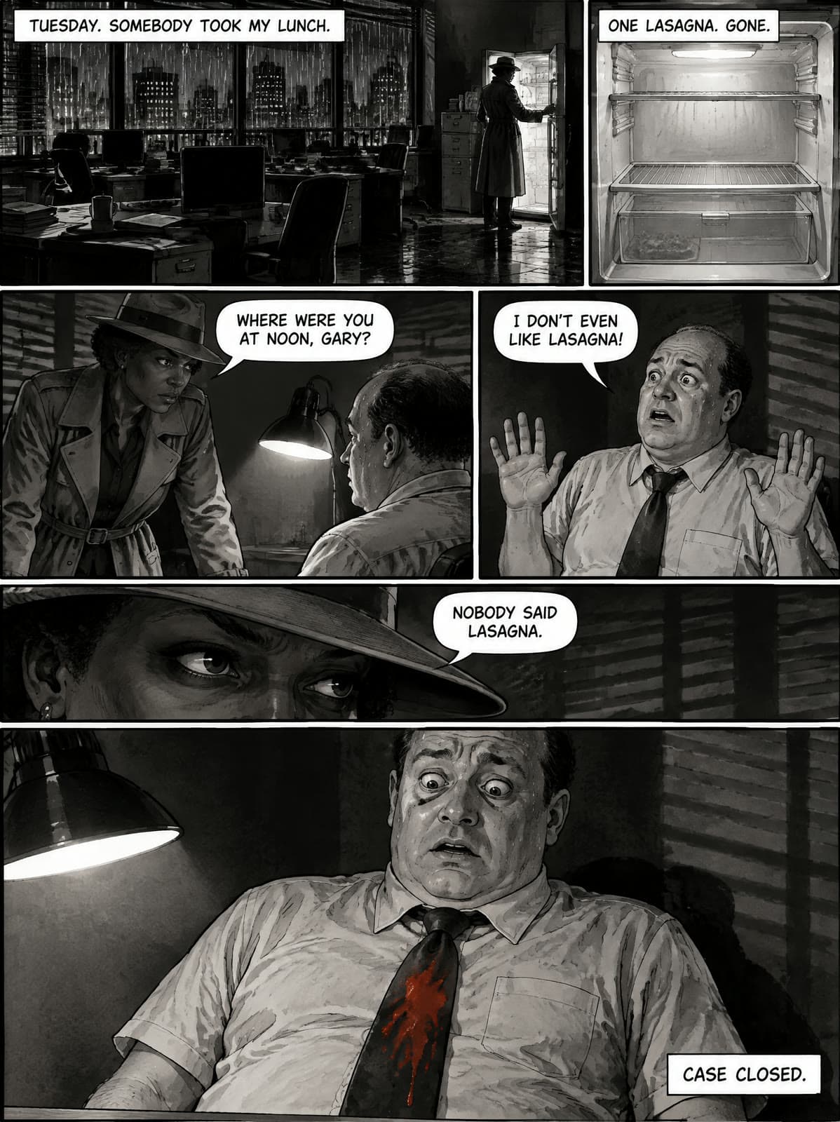 Noir: Somebody Took My Lunch, made on Leap