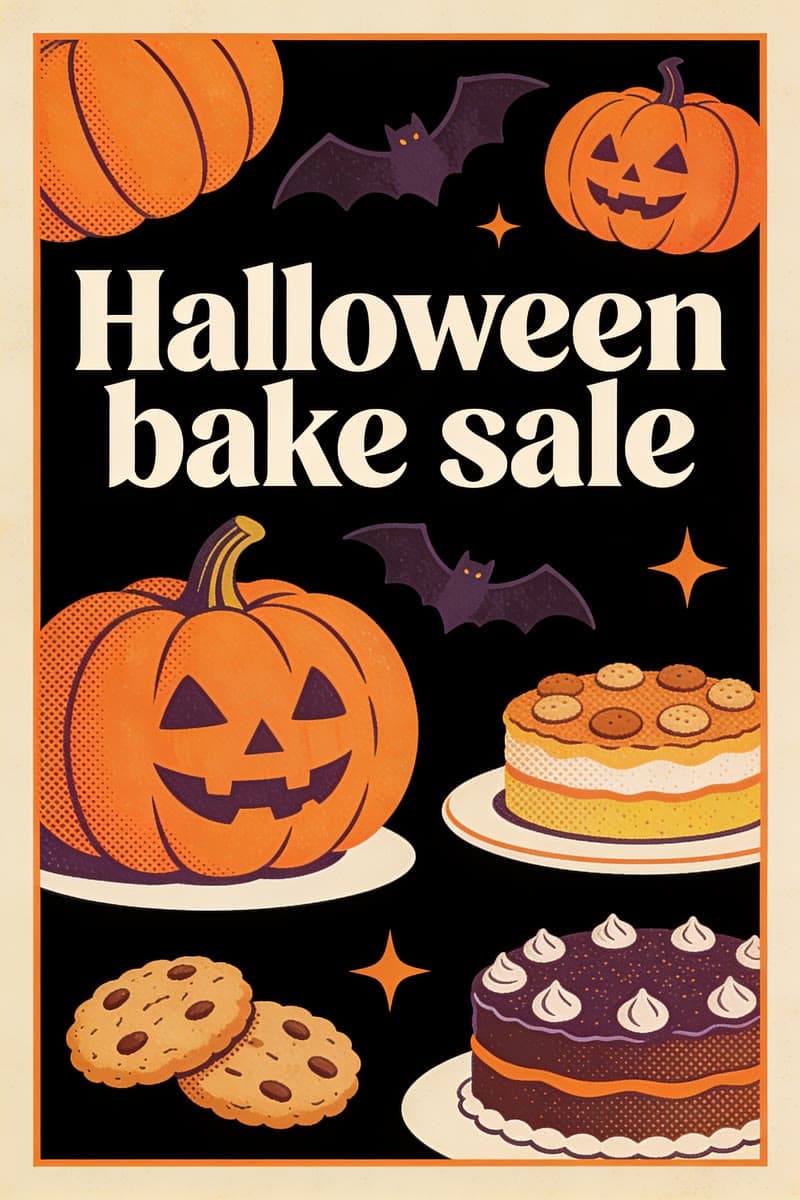 Halloween bake sale, retro, a real run on Leap