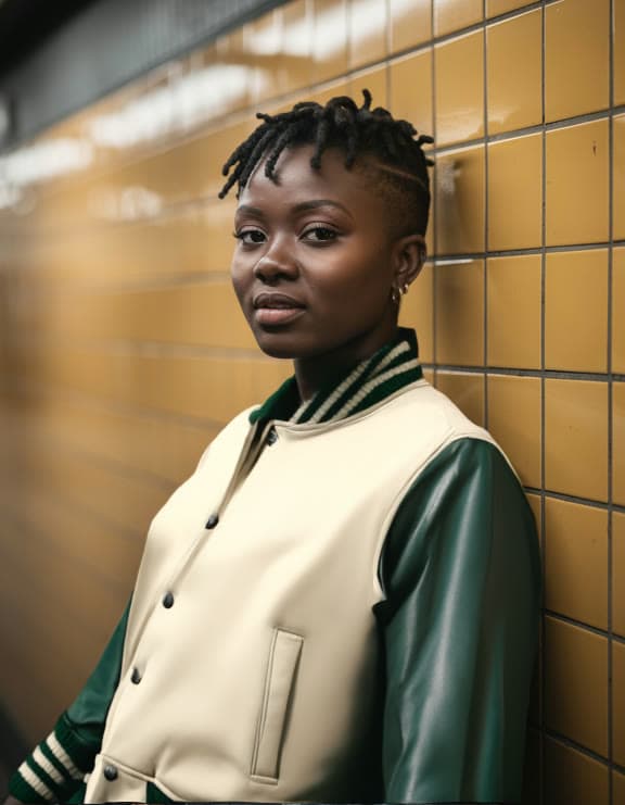 A varsity jacket on, in the subway passage, a real run on Leap