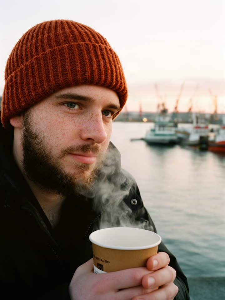 Harbour at dawn, steam from a paper cup, a real run on Leap