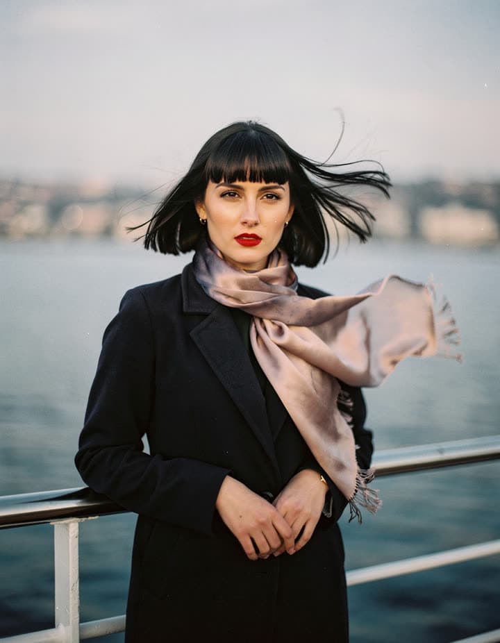 A silk scarf in the wind on a ferry deck, a real run on Leap