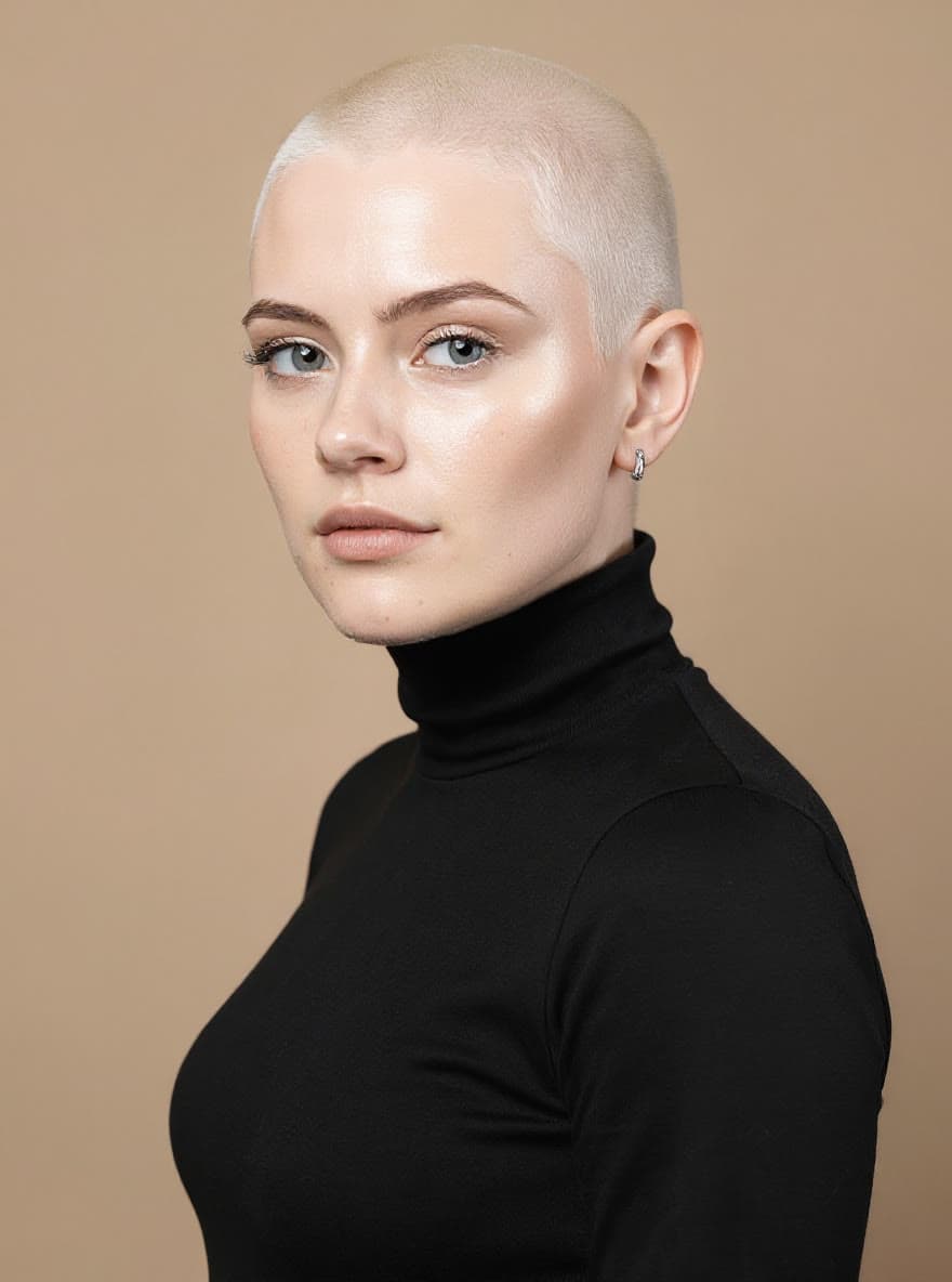 A platinum bob, shaved to a bleached buzz, a real run on Leap