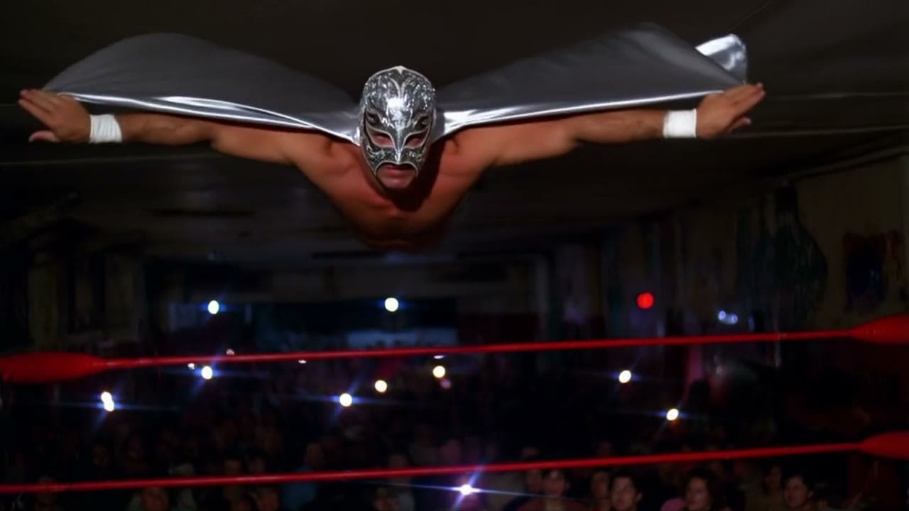 A luchador off the top rope, made on Leap