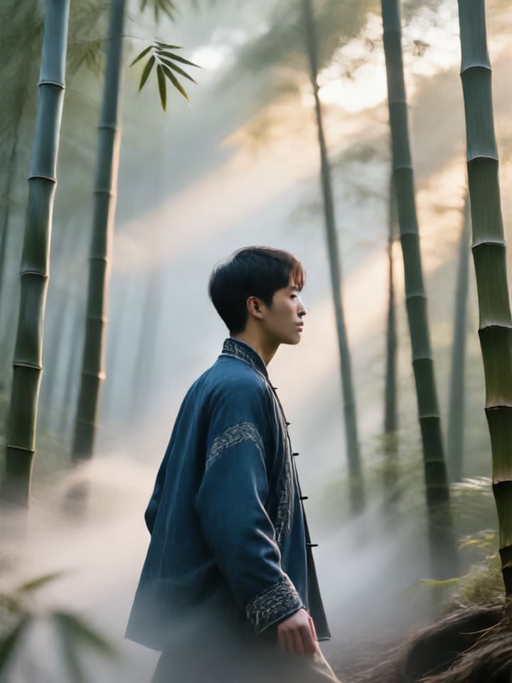 A walk through a misty bamboo forest, a real run on Leap
