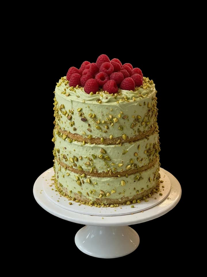A pistachio cake, cut out from the bakery counter, a real run on Leap