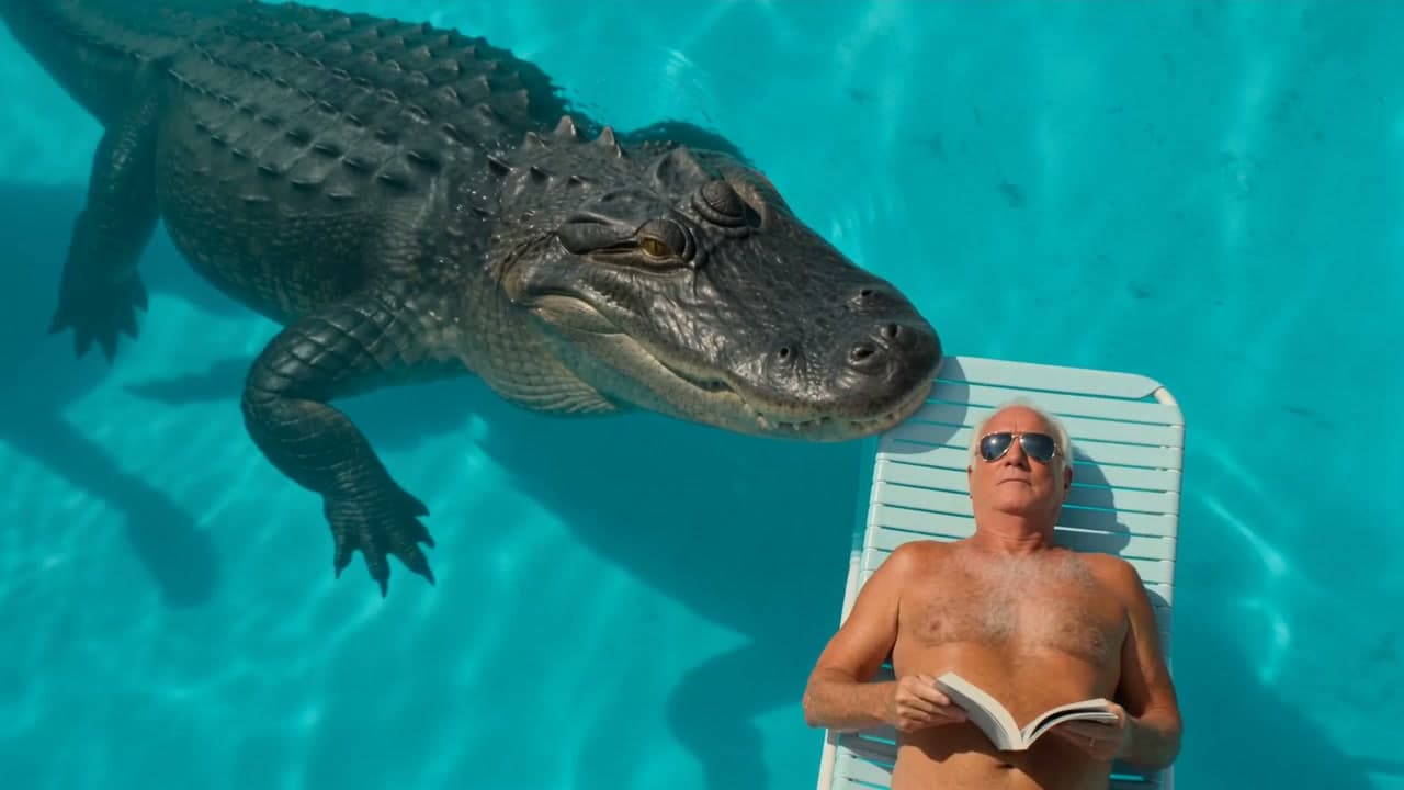 An alligator joins him in the pool, a real run on Leap