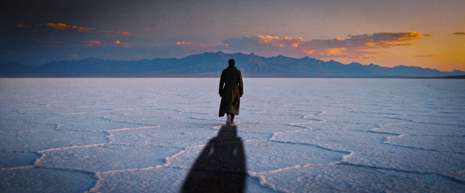 Salt flat at dusk, made on Leap
