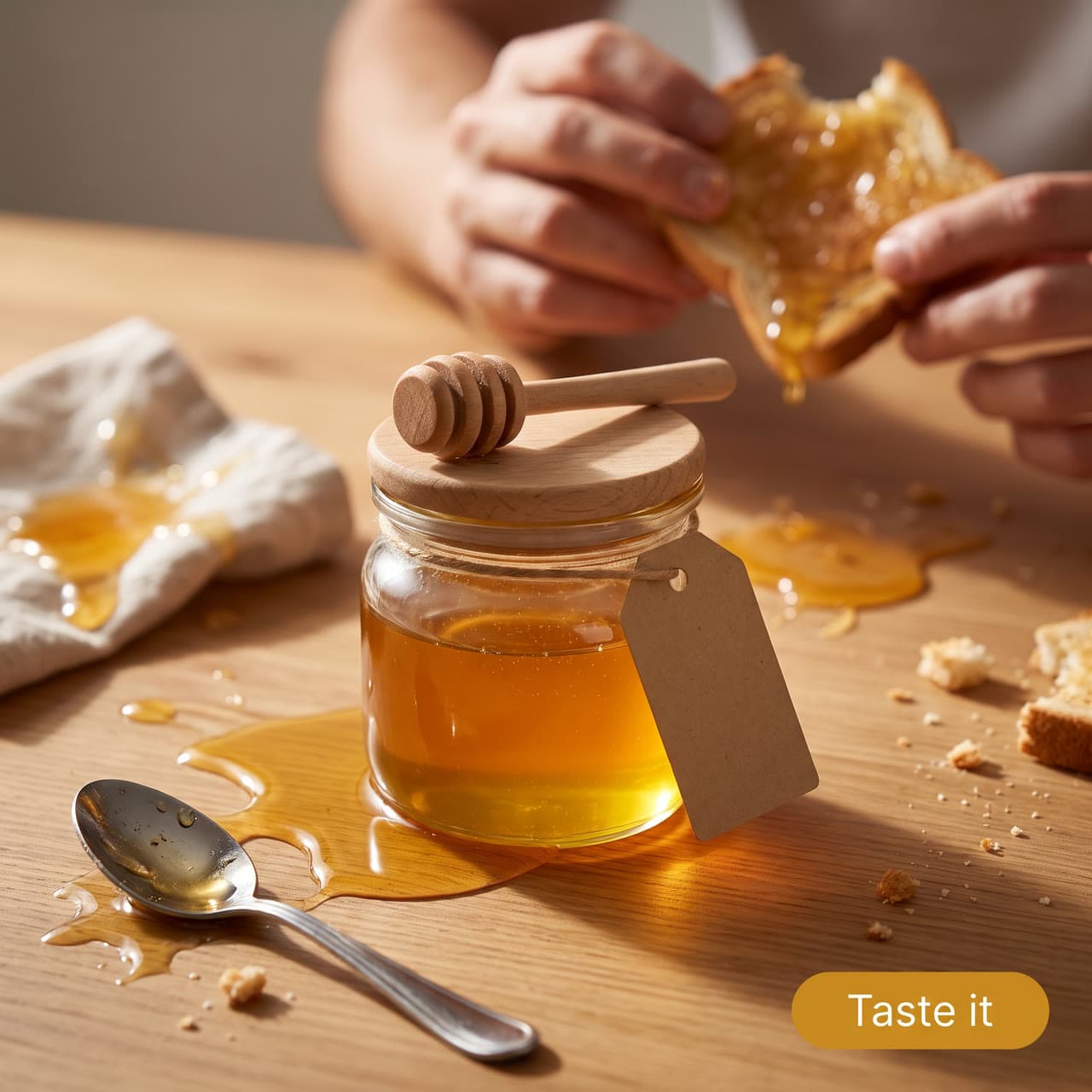 Honey on a messy breakfast, a real run on Leap