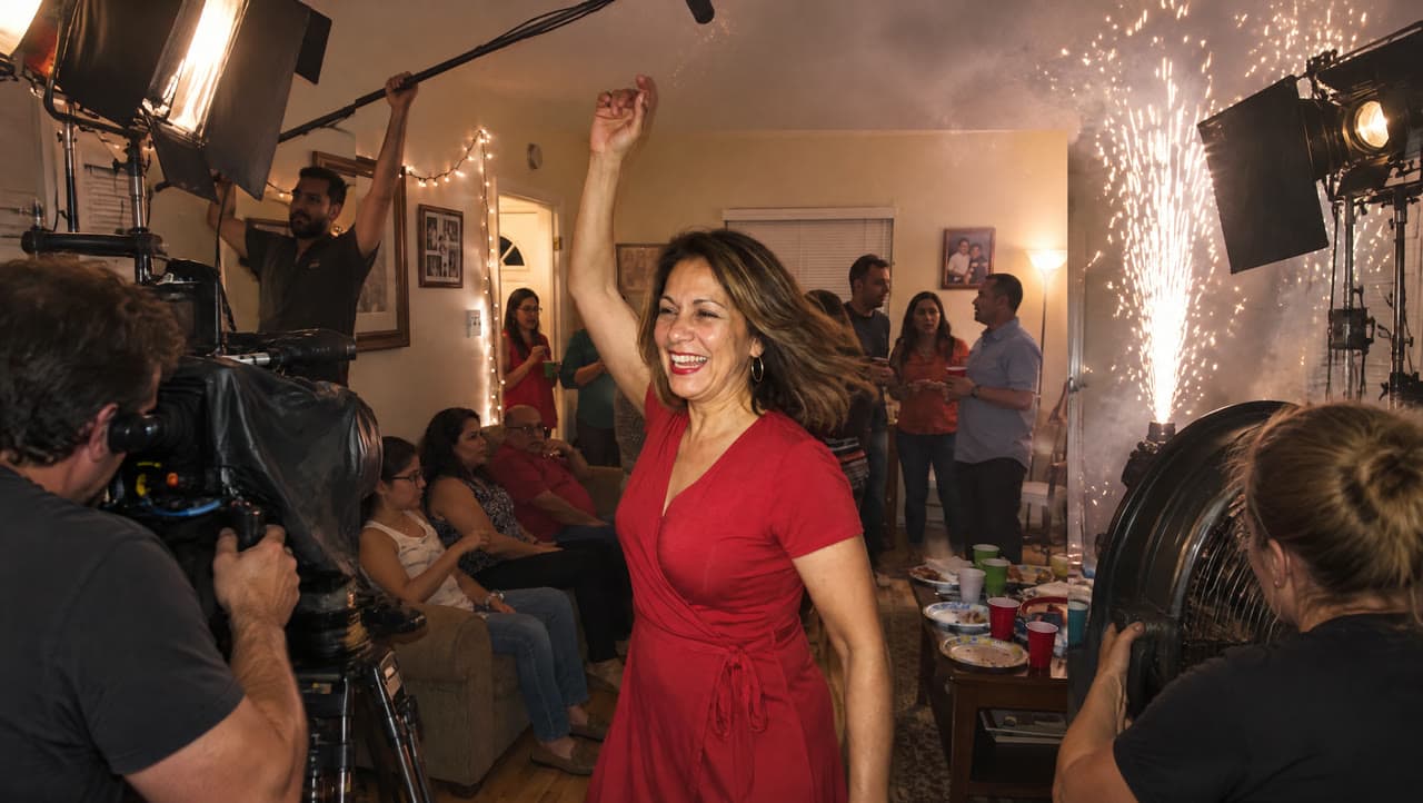 Marisol's living-room salsa, shot like a music video, a real run on Leap