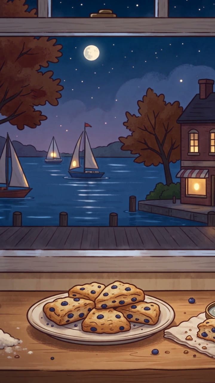 Death by Blueberry Scone, cozy mystery, a real run on Leap