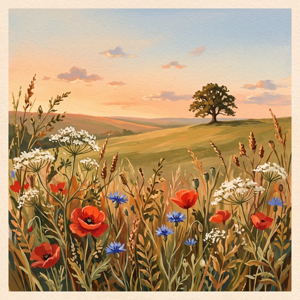 The photo a wildflower meadow, dreamy push started from