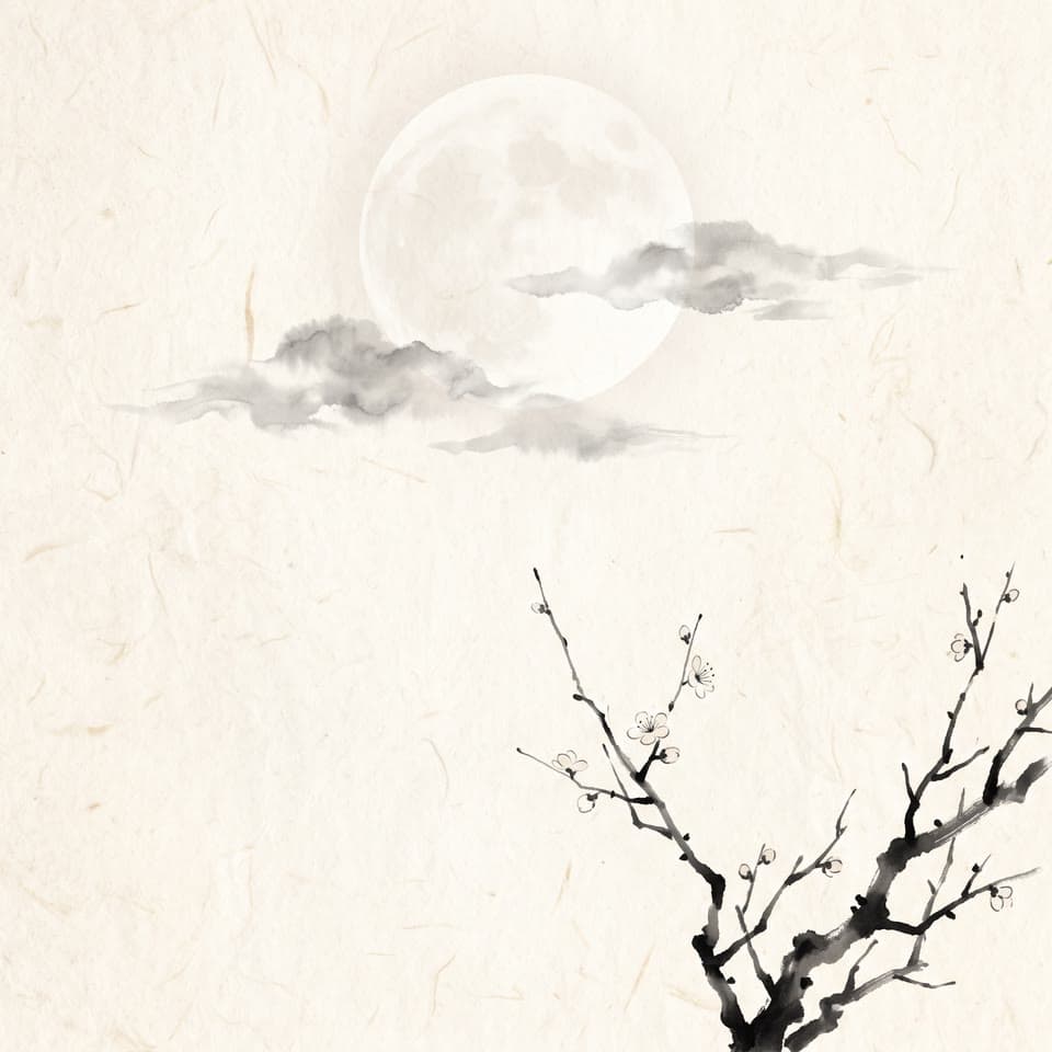The photo an ink-wash moon, surprise me started from
