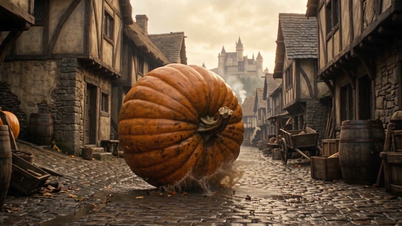 A giant pumpkin rolls down the lane in a lost 1987 fantasy film, a real run on Leap