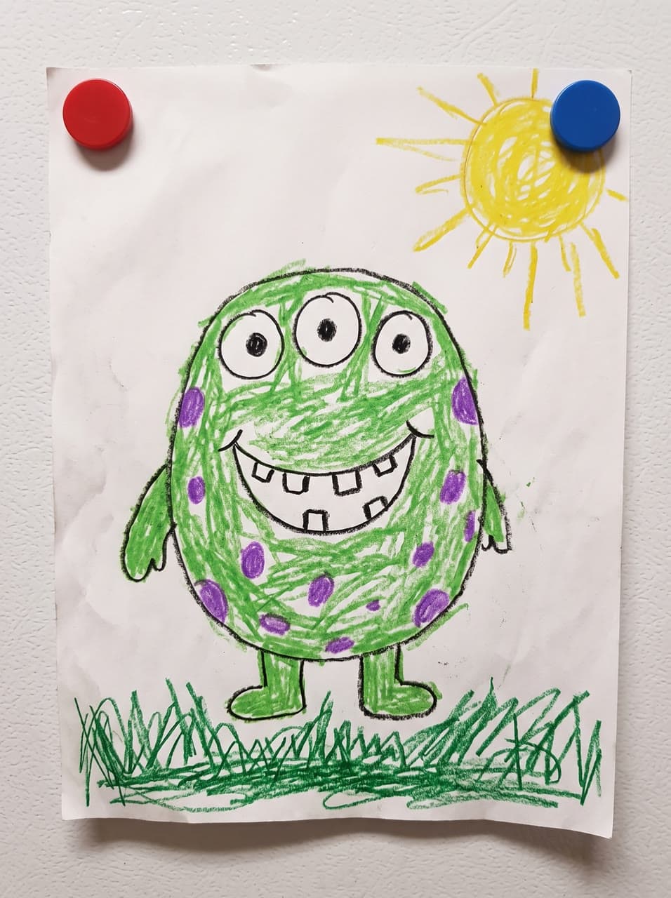 The photo a crayon monster flies into its own world started from