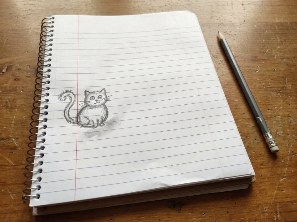 The photo a pencil cat stretches awake started from
