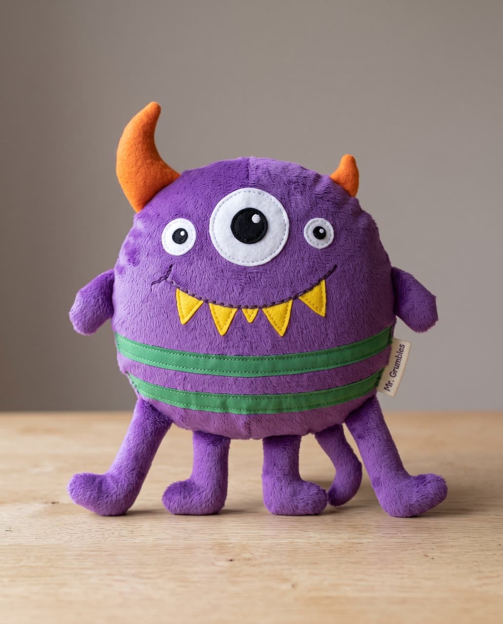 Mr. Grumbles, the crayon monster as a plush, a real run on Leap
