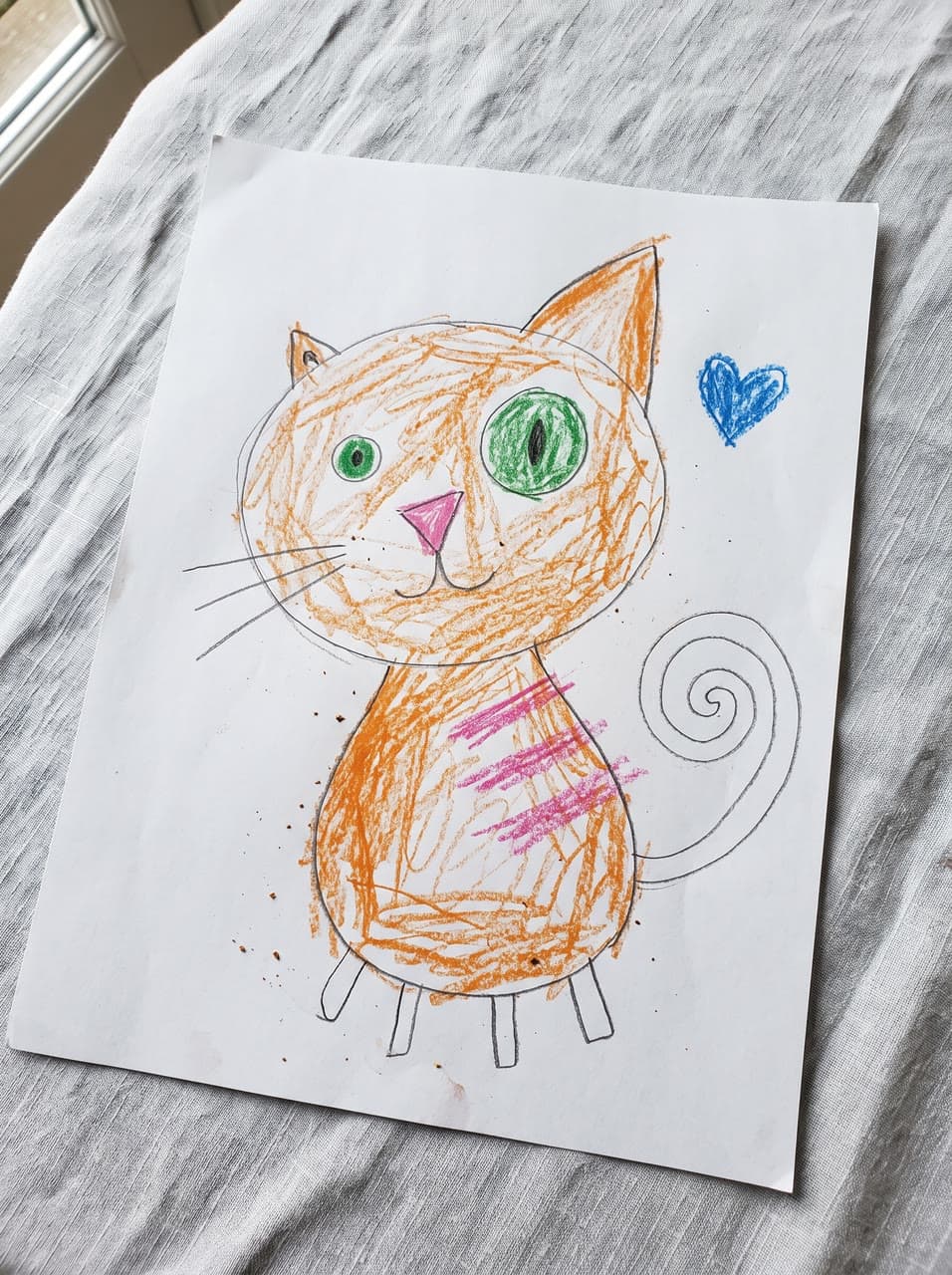 The photo pumpkin, the lopsided cat in crochet started from