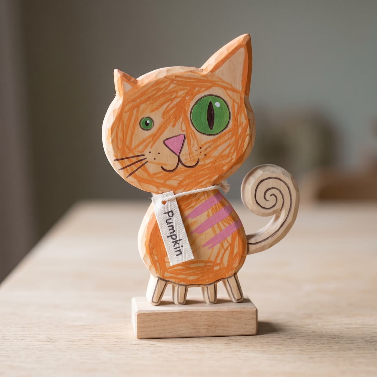 Pumpkin, cut and painted in wood, a real run on Leap