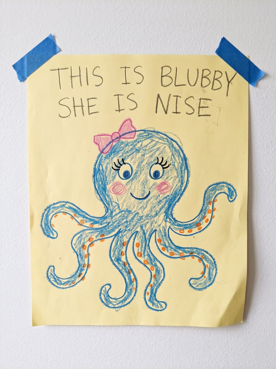 The photo blubby the octopus as a plush started from