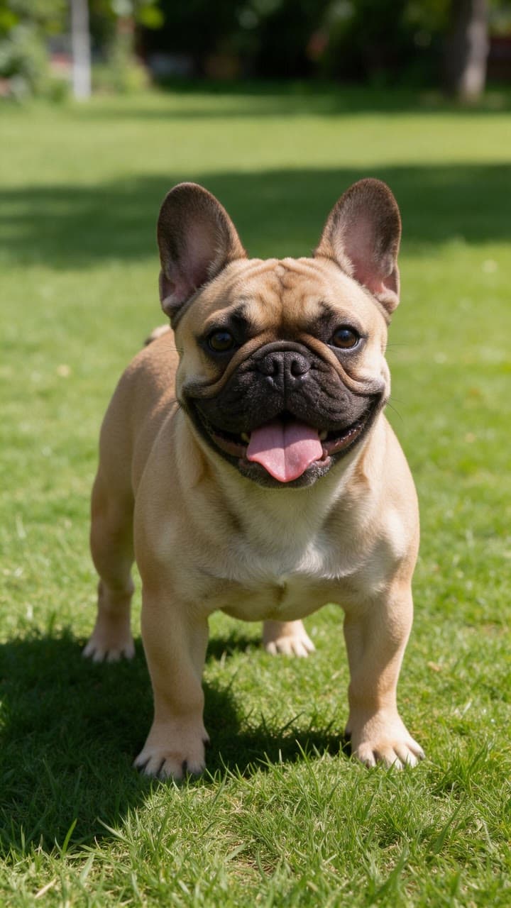 The photo a french bulldog, inflated started from