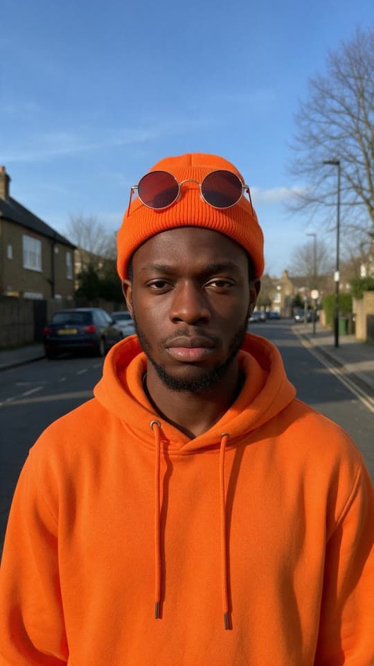 The photo hundreds of orange hoodies tilt at once started from