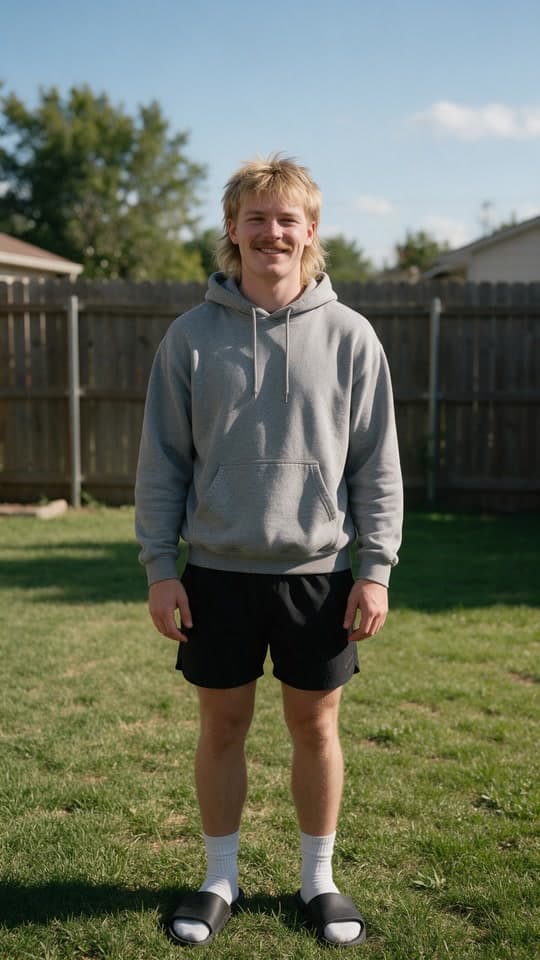 The photo a mullet, all the way down started from