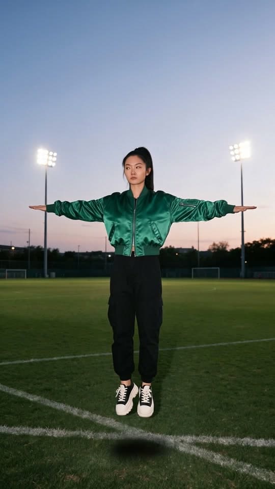 Stuck in T-pose under the floodlights, a real run on Leap