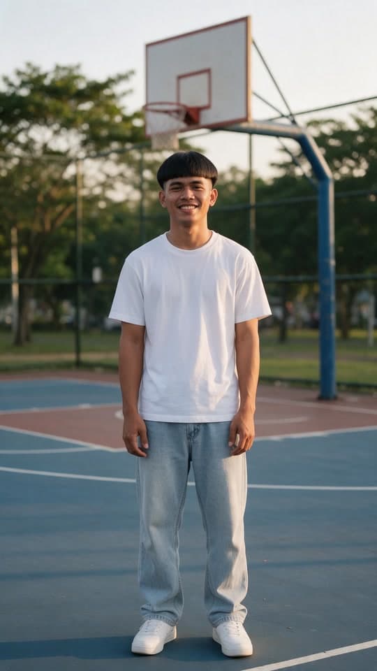 The photo knee-deep in the basketball court started from