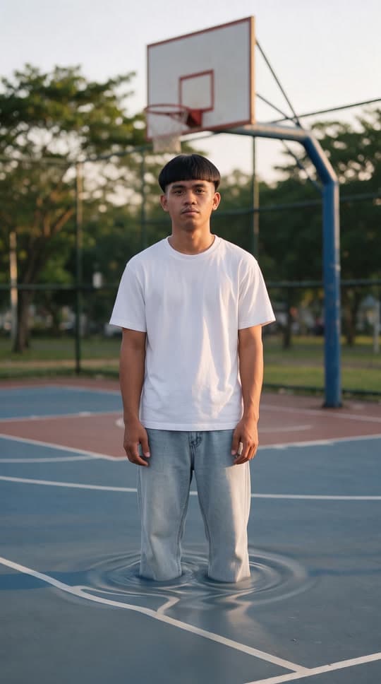Knee-deep in the basketball court, a real run on Leap