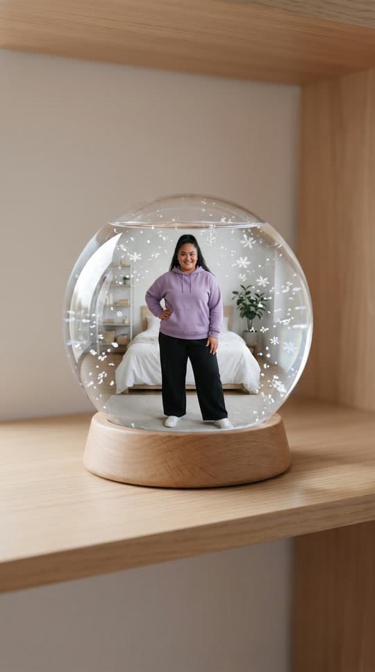 Shaken, in a snow globe of her bedroom, a real run on Leap