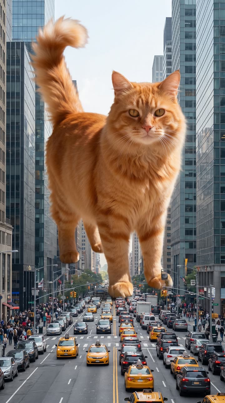 A fifty-storey tabby in New York, a real run on Leap
