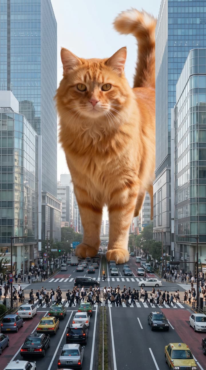 A fifty-storey tabby in Tokyo, a real run on Leap