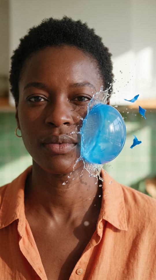 A water balloon, a thousand frames a second, a real run on Leap