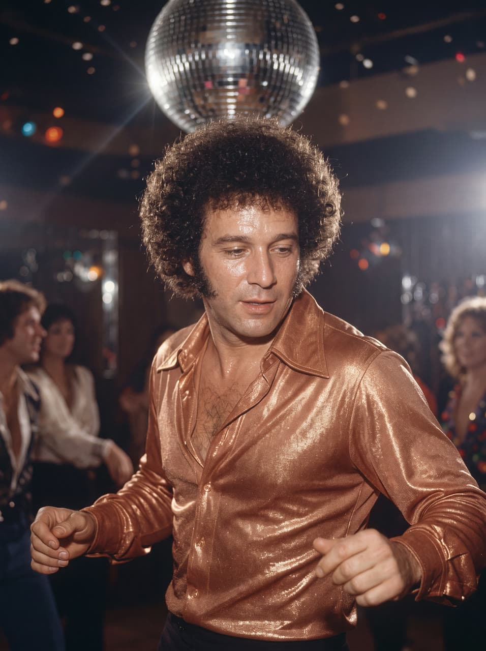A 1970s disco flash, grain kept, a real run on Leap
