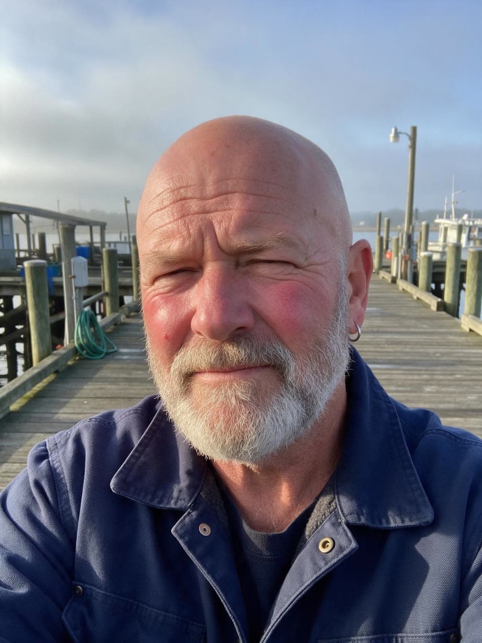 The face put into a bald, bearded rocker mid-scream