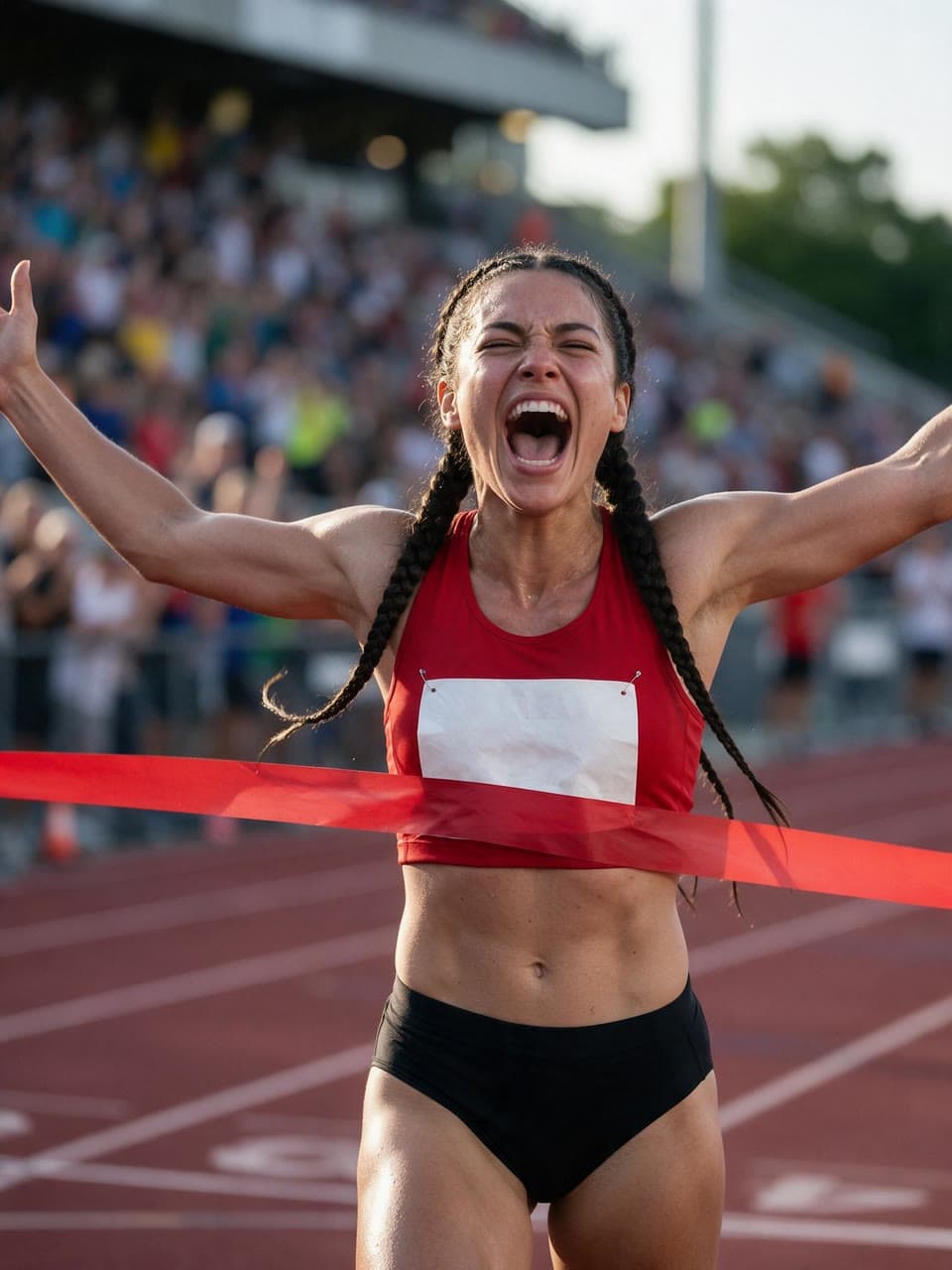 The photo a shaved head at the finish line started from