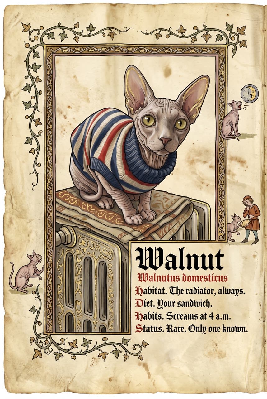 Walnut, an illuminated bestiary leaf, a real run on Leap