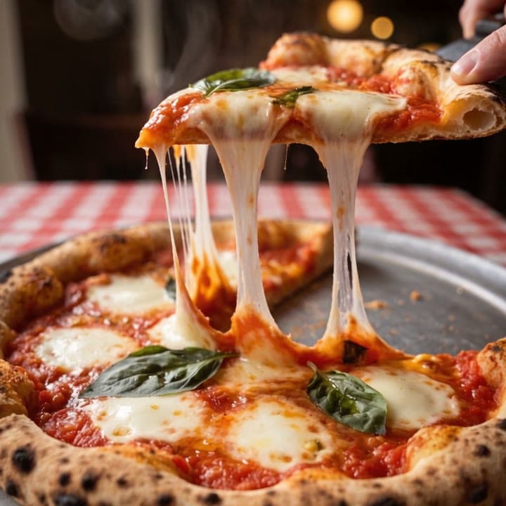 A margherita, the cheese pull, a real run on Leap