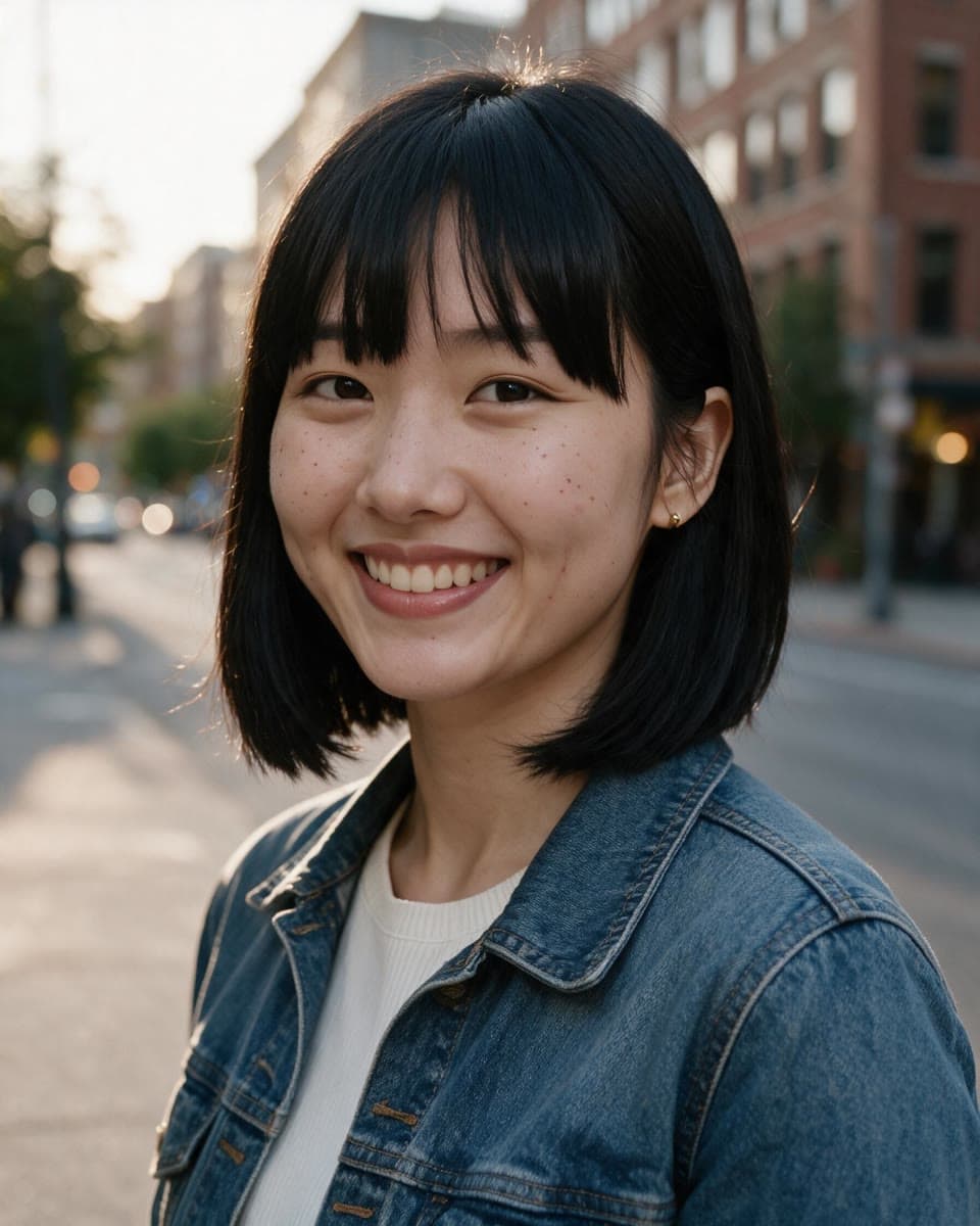 City headshot at golden hour, a real run on Leap