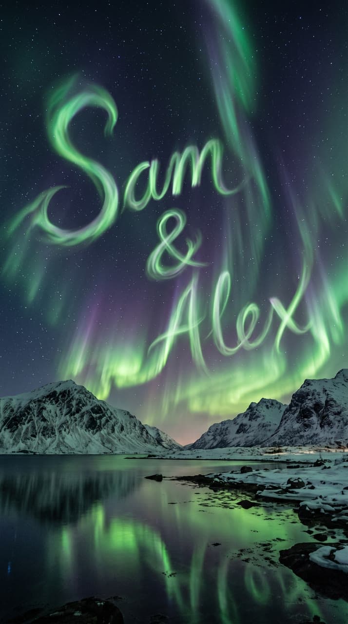 Sam & Alex in the northern lights, a real run on Leap