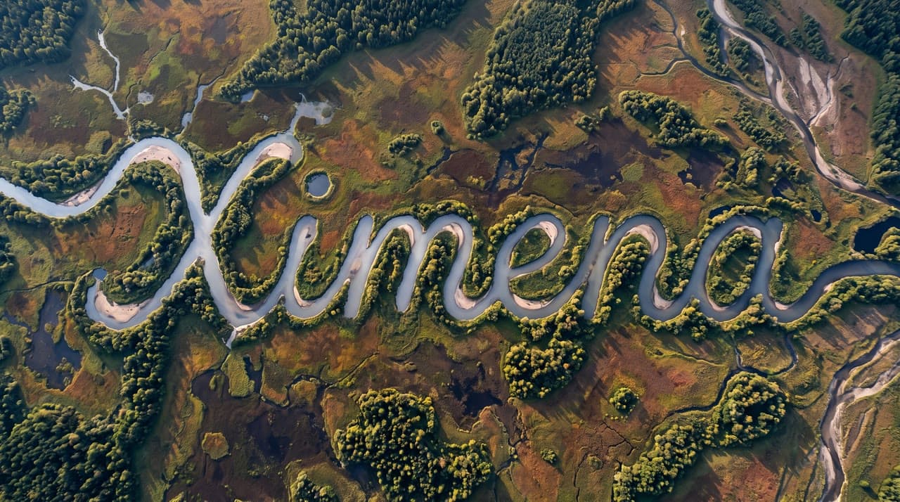 Ximena in a river from above, a real run on Leap