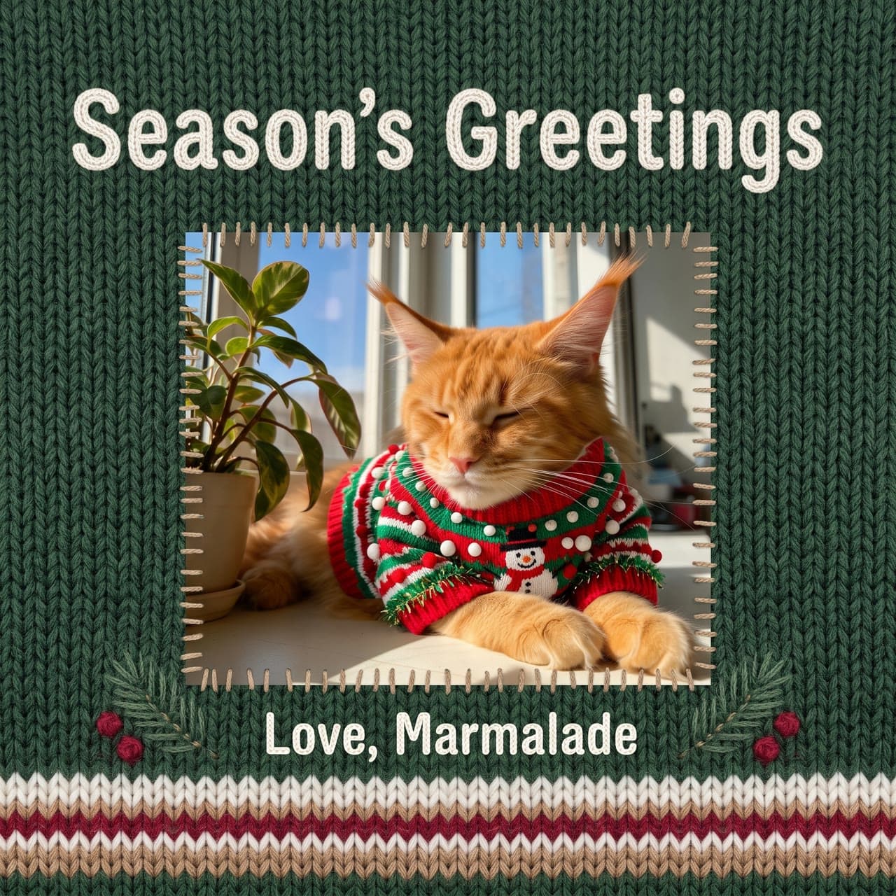 Season's Greetings, a knit card, a real run on Leap