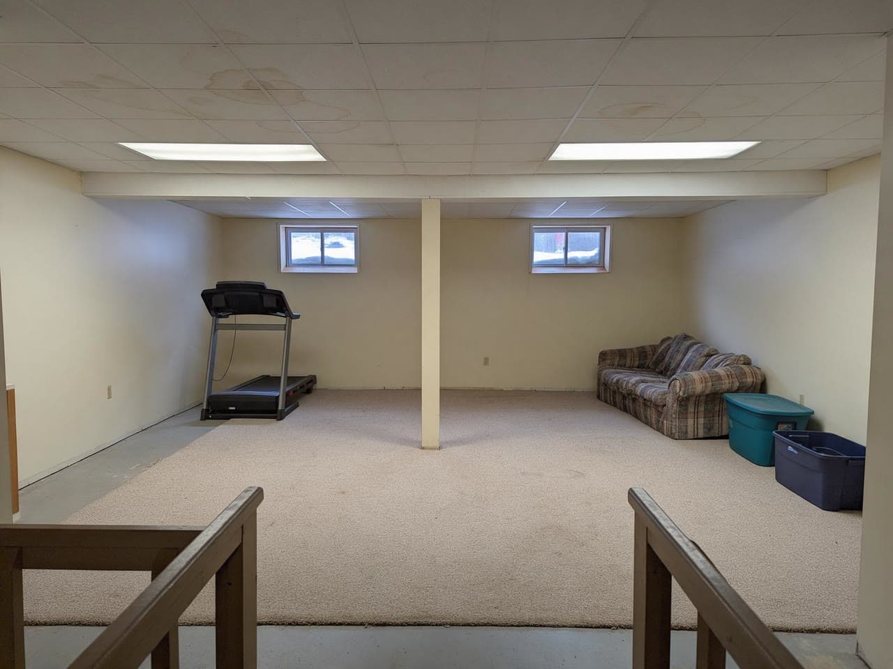The photo basement rec room, industrial started from