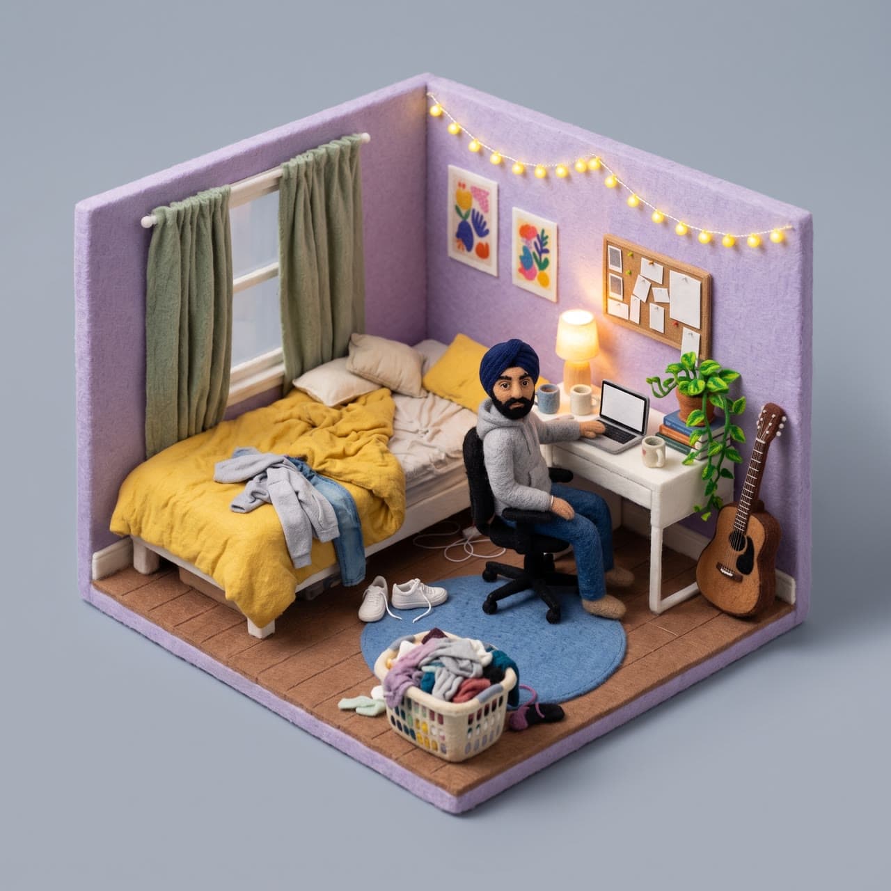 A student bedroom in felt, a real run on Leap